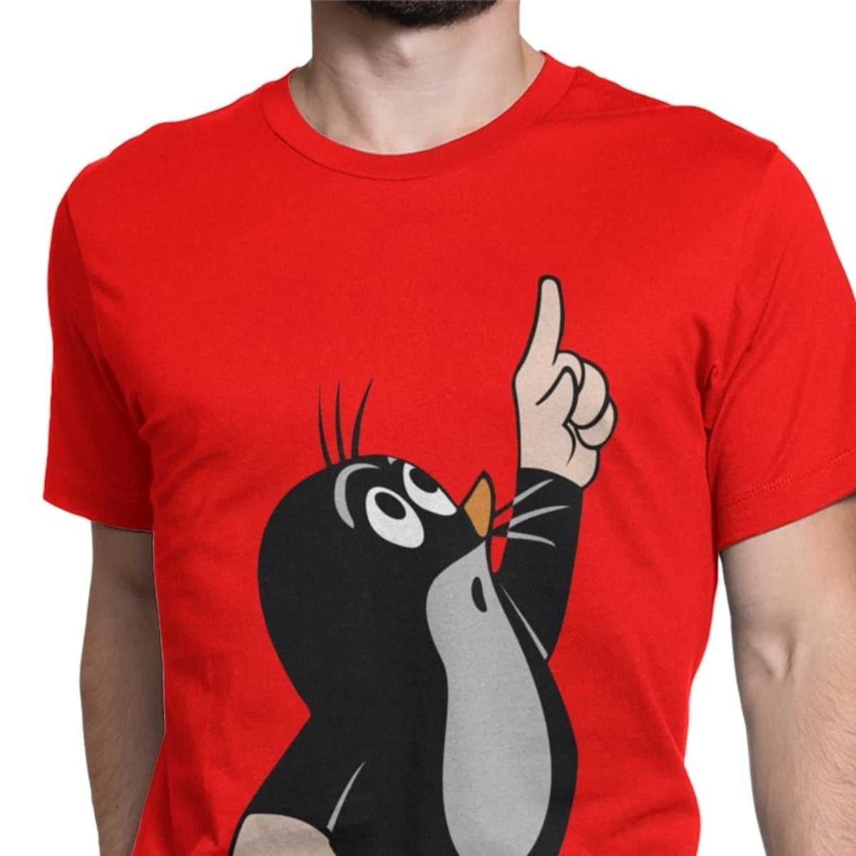 Men's T-Shirts Mole Pointing Funny Tshirt Camisas Hombre 3D Printed Krtek Little Maulwurf Cute Graphic T Shirts Men Best Gift