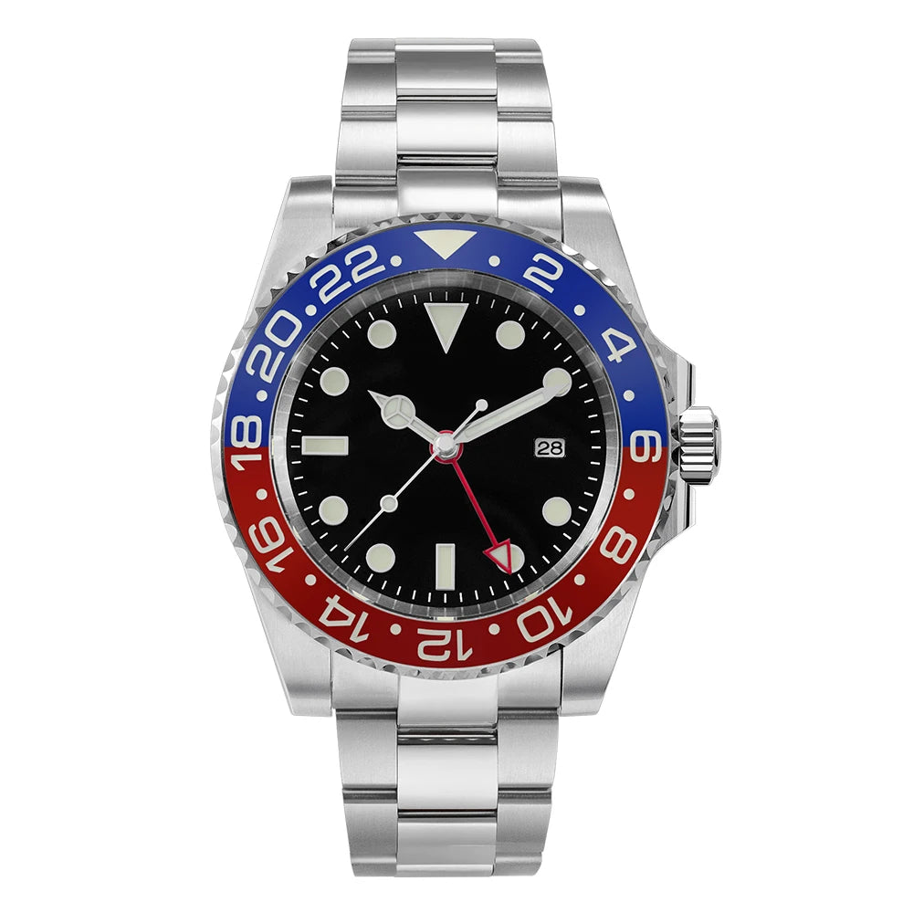 San Martin Luxury GMT Hangzhou 6460 Men Automatic Mechanical Watch Business Sports Waterproof 200m Sapphire Full Luminous SN0016