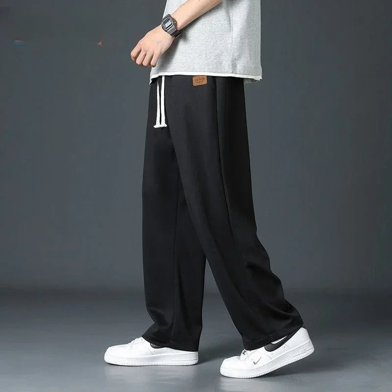 Casual Long Jogger Sweat Pants Men For Quick Drying Spring And Summer Thin Trendy Straight Leg Loose Flowing Fashion Trousers