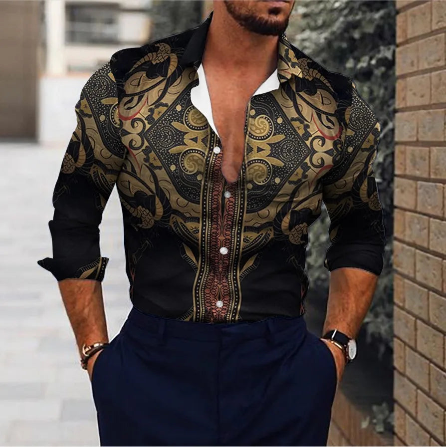 Men's shirt cool funny combination graffiti fashion casual party outdoor soft and comfortable fabric 2023 new spring and summer