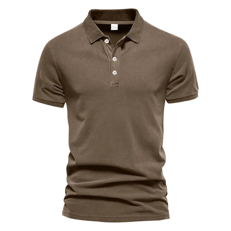 Men's casual short-sleeved Polo shirt solid color lapel, 2024 New summer fashion, sports, breathable, T-shirt top