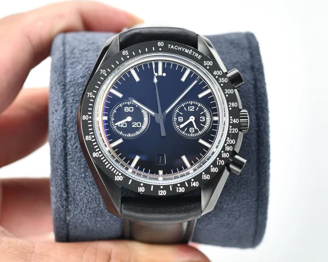 2025VIP  Black Automatic Mechanical Watch Multifunctional Men Watches Stainless Stel Calendar Sports Brown Leather Customized