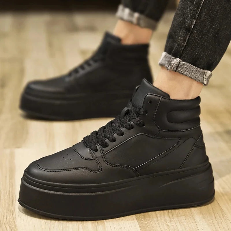 White Sneakers Heightening 12cm Thickened Shoe Bottom Korean Style Platform Invisible Heightening 10cm Cosplay Role-playing Men'