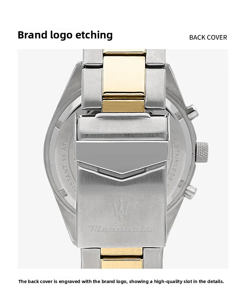 Original Maserati watches men's luxury gold fashion trend dial Shi Ying European and American business watch blue gold R88531000