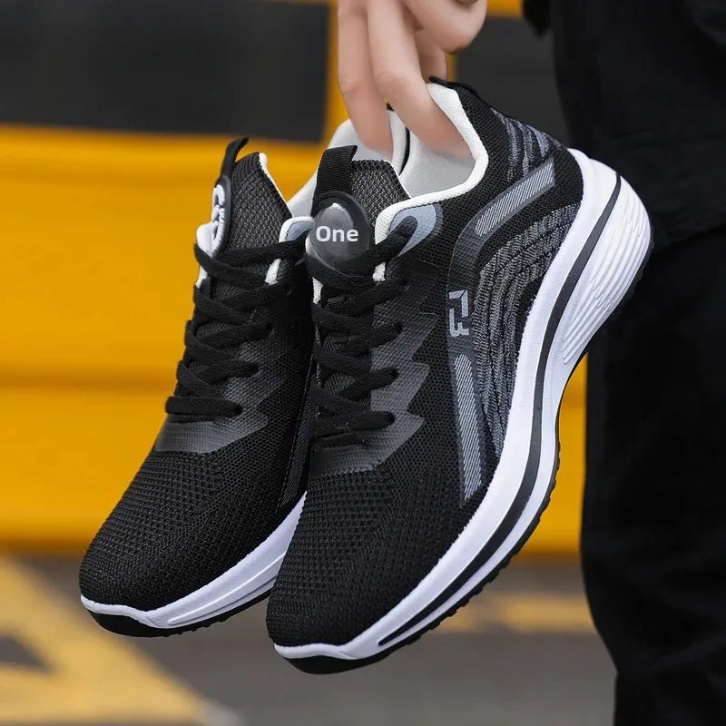 Men's Running Shoes Lightweight Breathable Casual Sports Low-Top Lace-Up Mesh Fashionable Spring Autumn Men's Footwear