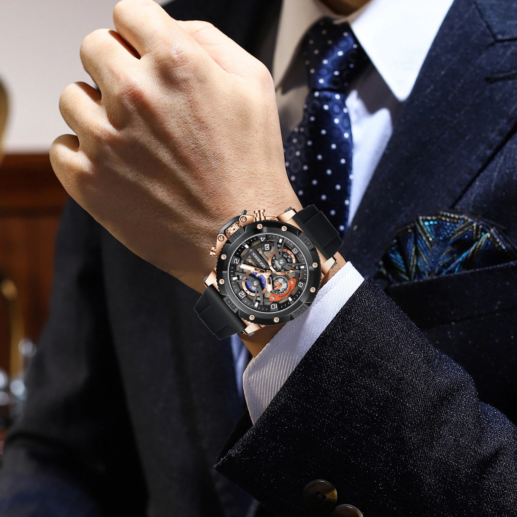 LIGE Sports Man Watch Top Brand Luxury Silicone Chronograph Small Dial Function Quartz Wristwatches Waterproof Luminous Watch