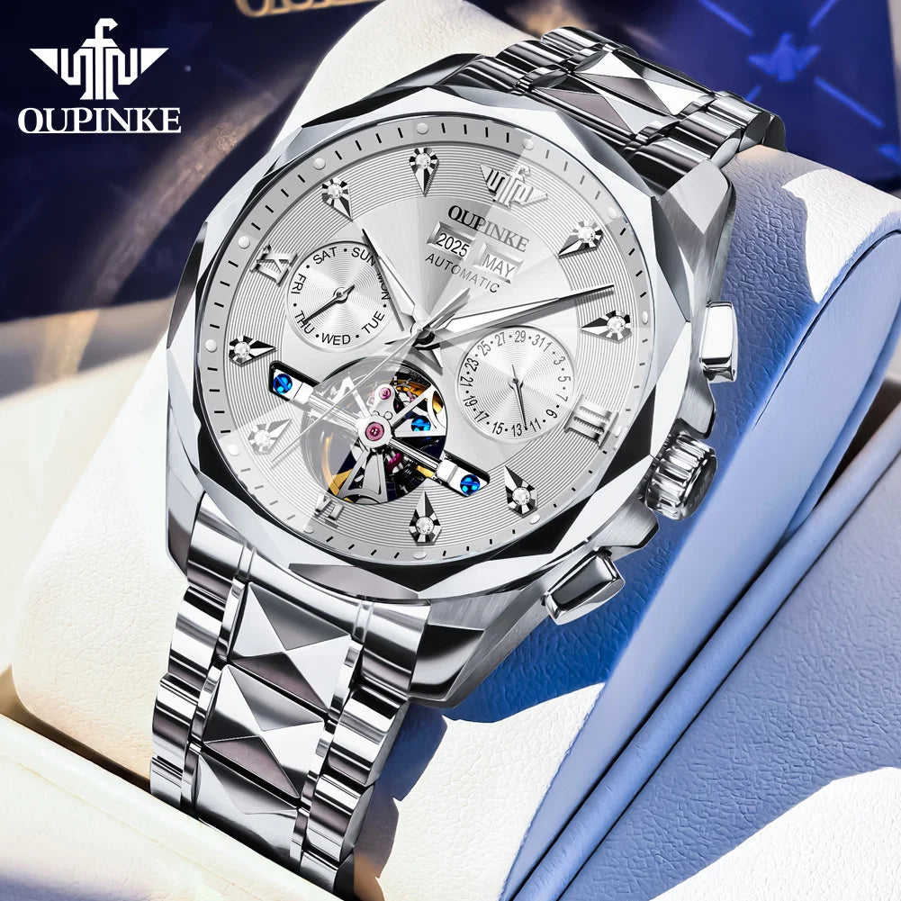 OUPINKE 3316 Automatic Mechanical Watch Classic New Version Watches for Men High-end Large Dial Wristwatch