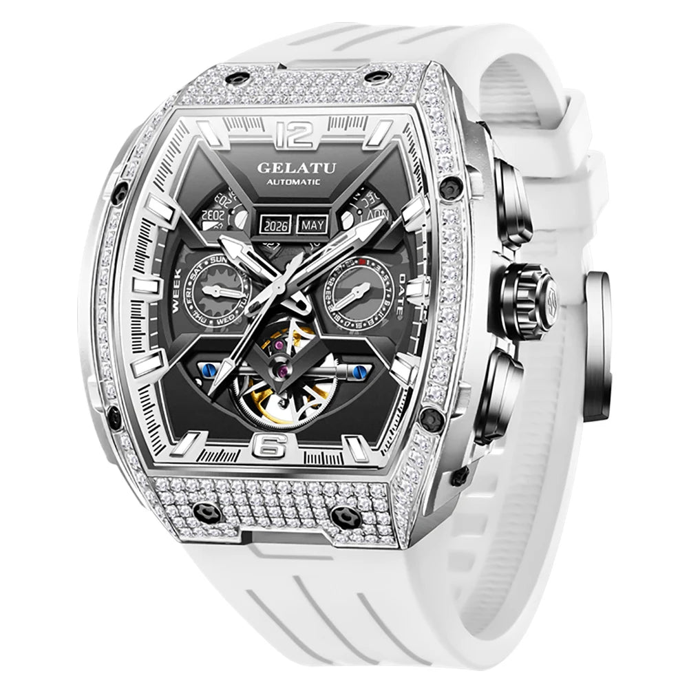 Reloj Hombre GELATU Luxury Top Brand Multifunction Tourbillon Men's Watch High Quality Automatic Mechanical Watch Sapphire