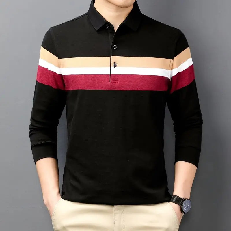 Man Sweatshirt Stripe Blue Pullovers Baggy Original Polo T Shirt For Men Japan High Brand Cheap Clothes Quotes Elasticity Luxury