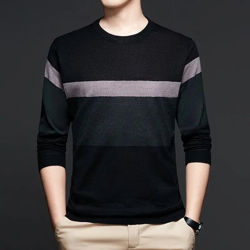Man Sweatshirt Stripe Blue Pullovers Baggy Original Polo T Shirt For Men Japan High Brand Cheap Clothes Quotes Elasticity Luxury