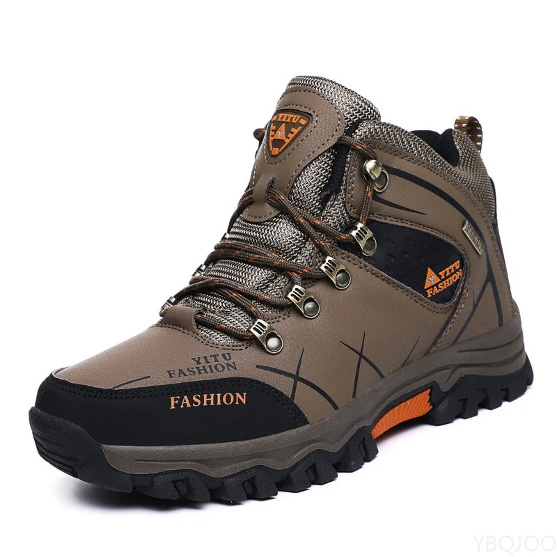 Men's hiking for autumn winter cotton shoes high cut thick warm outdoor hiking shoes anti slip wear-resistant shoes