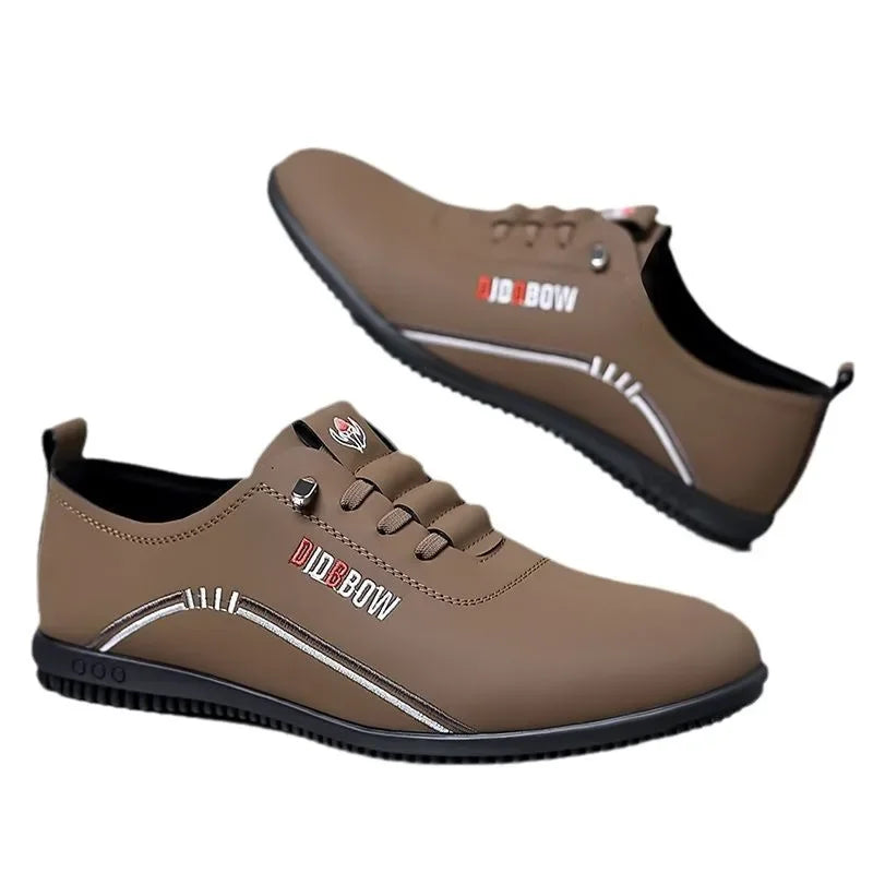 Soft Leather Men's Business Casual Shoes Slip-On Lightweight Bean Bean Shoes Dad Shoes Fall Season Comfortable Bottom Shoes