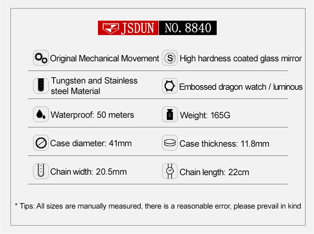 JSDUN Gold 3D Dragon Dial Watch For Men Luxury Brand Automatic Mechanical Watch Stainless Steel Strap Hollow-carved Reloj Hombre