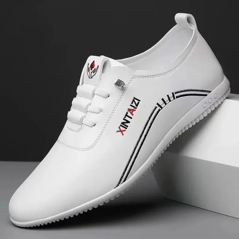 Soft Leather Men's Business Casual Shoes Slip-On Lightweight Bean Bean Shoes Dad Shoes Fall Season Comfortable Bottom Shoes