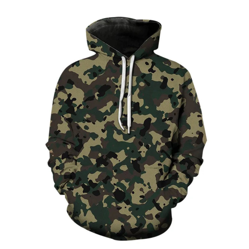 Camouflage Hoodie Camo 3D Print Men Women Streetwear Hoodies Oversized Pullover Hooded Sweatshirts Man Tops Clothing
