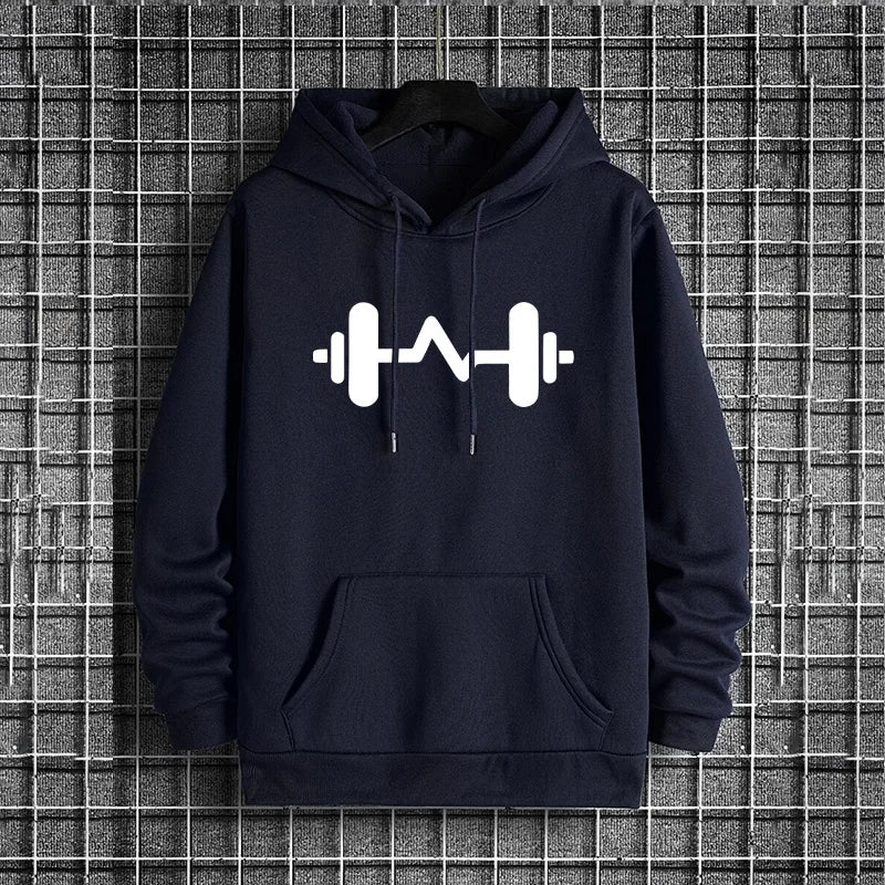 Mens Hoodies Printing Casual Sweatshirts Outdoors Fitness Sports Jogging Men Clothing Fashion Hoodies Street Pullover Gym Tops