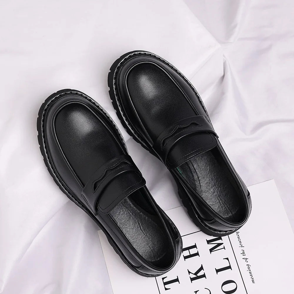 platform loafers increase height shoes man black elegant luxury man shoes suit formal loafers party elegant dress men's shoes