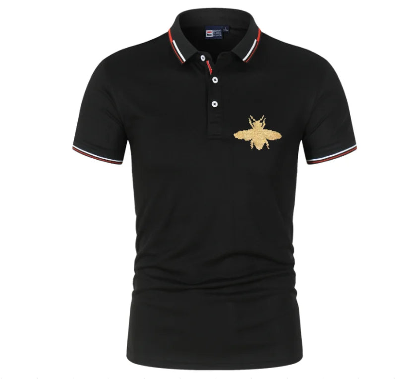 Men's Polo Shirt from Designer Brand, Fashionable and Well-Tailored with Rhinestones