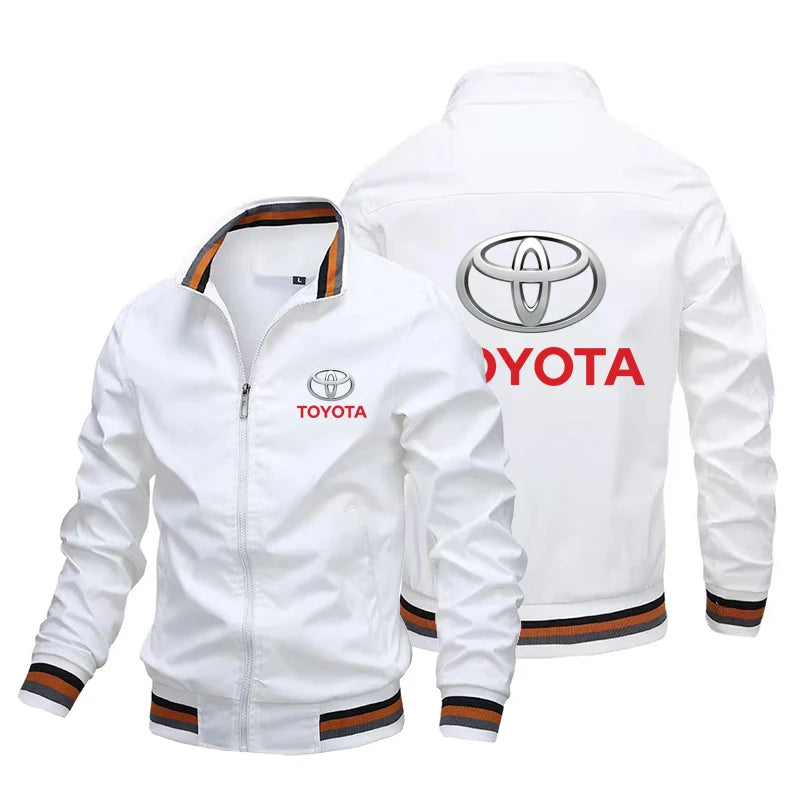 2025 Toyota logo men's stand-up collar Korean version sports solid color casual wear youth tide men's jacket