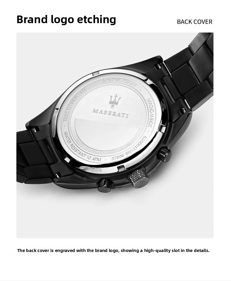 Original Maserati watches men's luxury gold fashion trend dial Shi Ying European and American business watch blue gold R88531000
