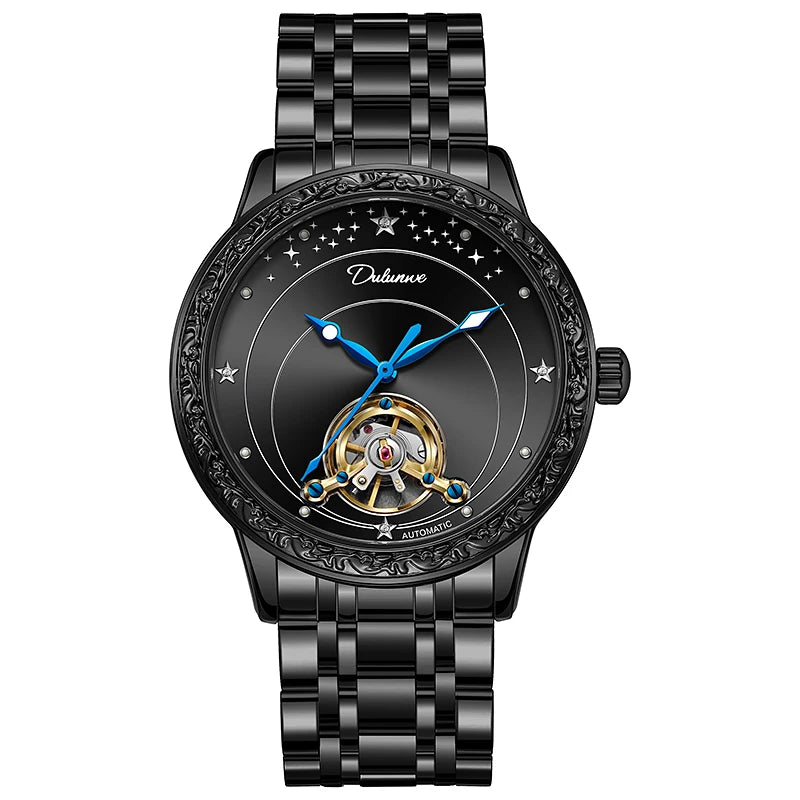 Business Men Tourbillon Mechanical Watches Luxury Waterproof Luminous Automatic Leather strap Watch Men relogios masculino