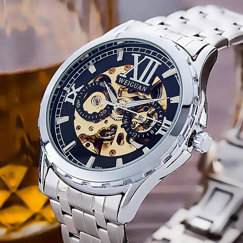 New Fully Automatic Mechanical Watch Men's Hollow Luminous Waterproof Fashion Watch High-end Business Multi-function Watches