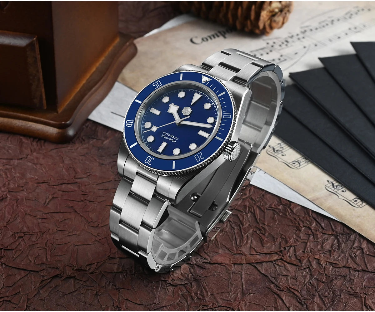 San Martin New 40mm BB58 Retro Luxury Diver Watch NH35 Automatic Mechanical Watches For Men Sapphire Luminous 20Bar Reloj SN0008