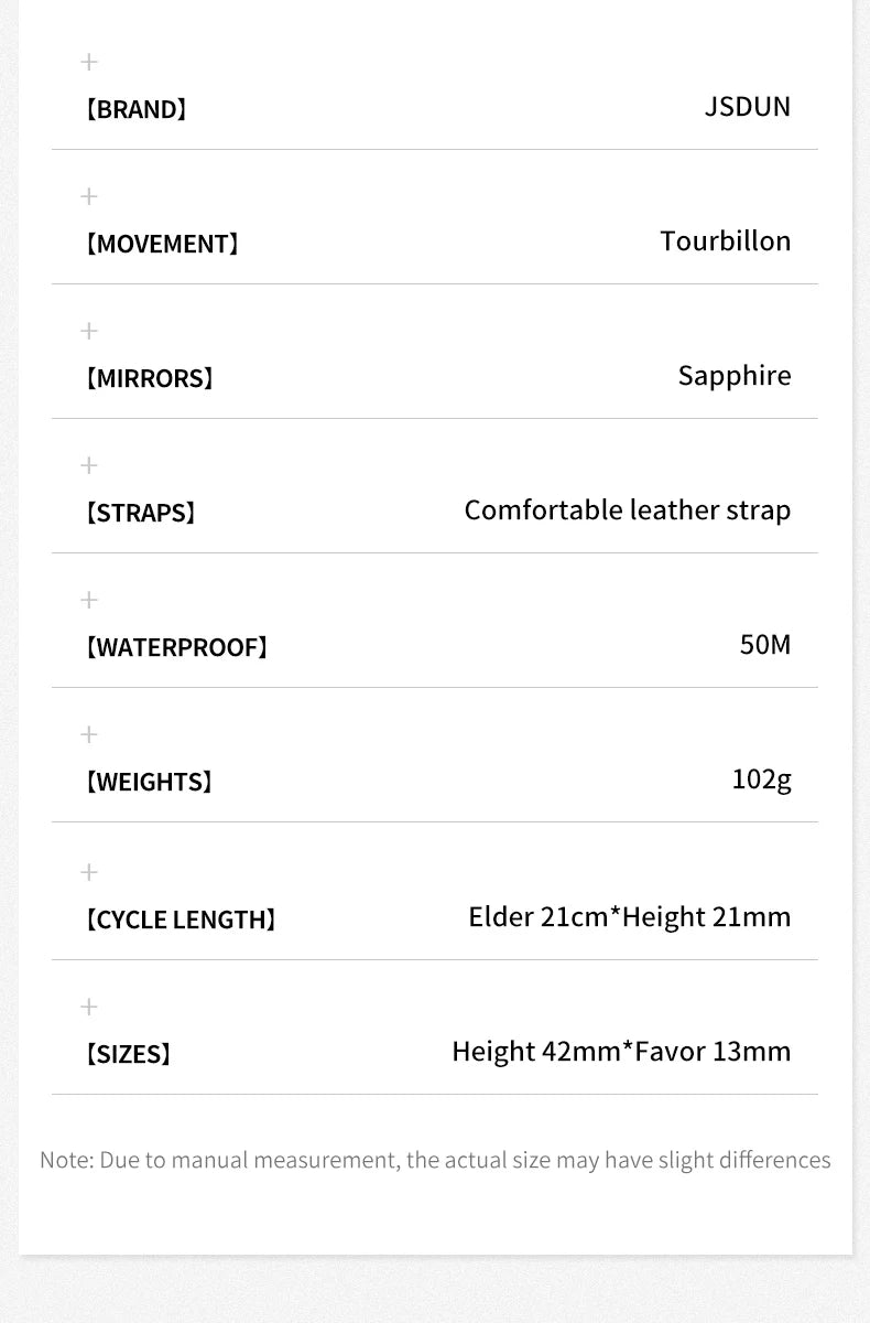 JSDUN Fully Diamond Tourbillon Automatic Watch for Men Genuine Leather Strap Sapphire Mirror Luxury Mechanical Man Wrist Watches