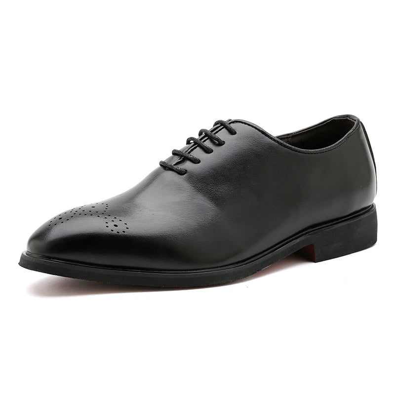 Autumn Brock leather men's head layer cowhide British Korean version breathable business dress casual wedding leather shoes