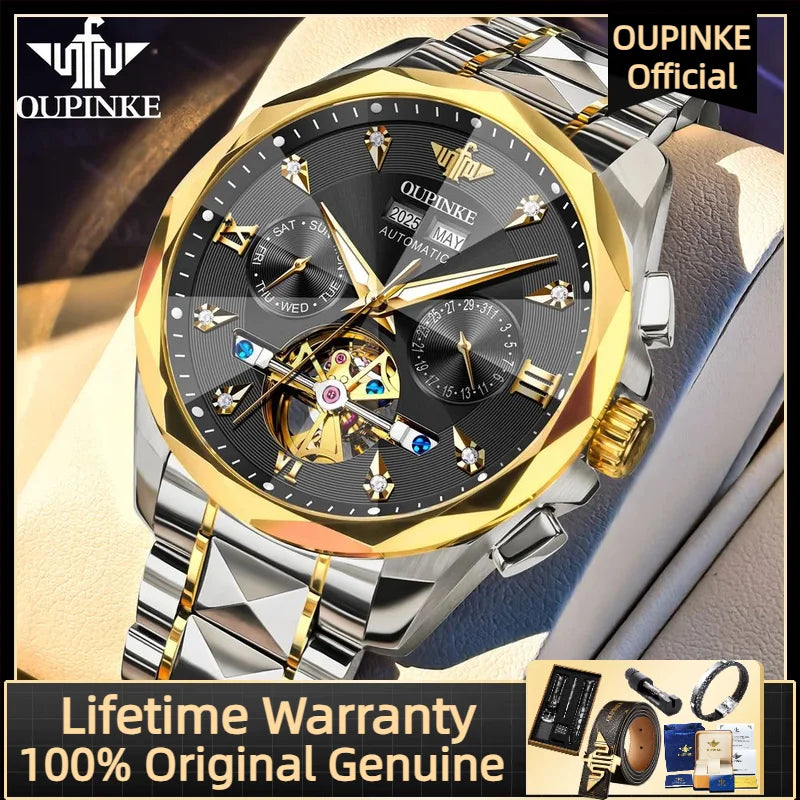 OUPINKE 3316 Automatic Mechanical Watch Classic New Version Watches for Men High-end Large Dial Wristwatch