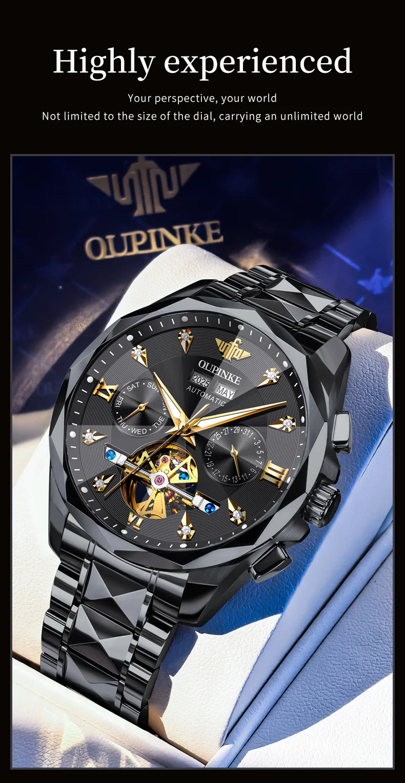 OUPINKE 3316 Automatic Mechanical Watch Classic New Version Watches for Men High-end Large Dial Wristwatch