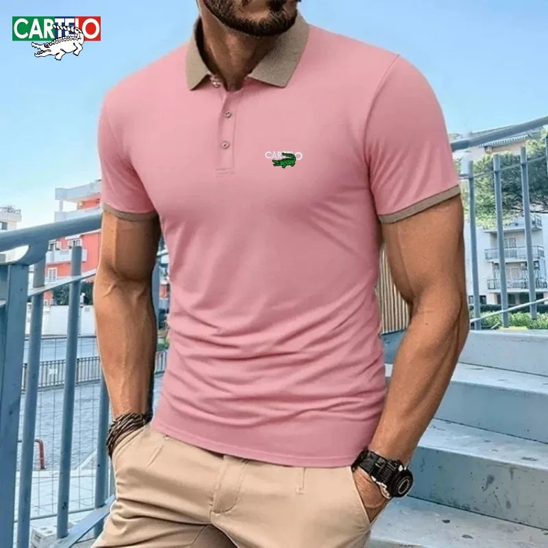 Men's High Quality Short sleeved Polo Shirt Summer Fashion Business Leisure Multi functional Top