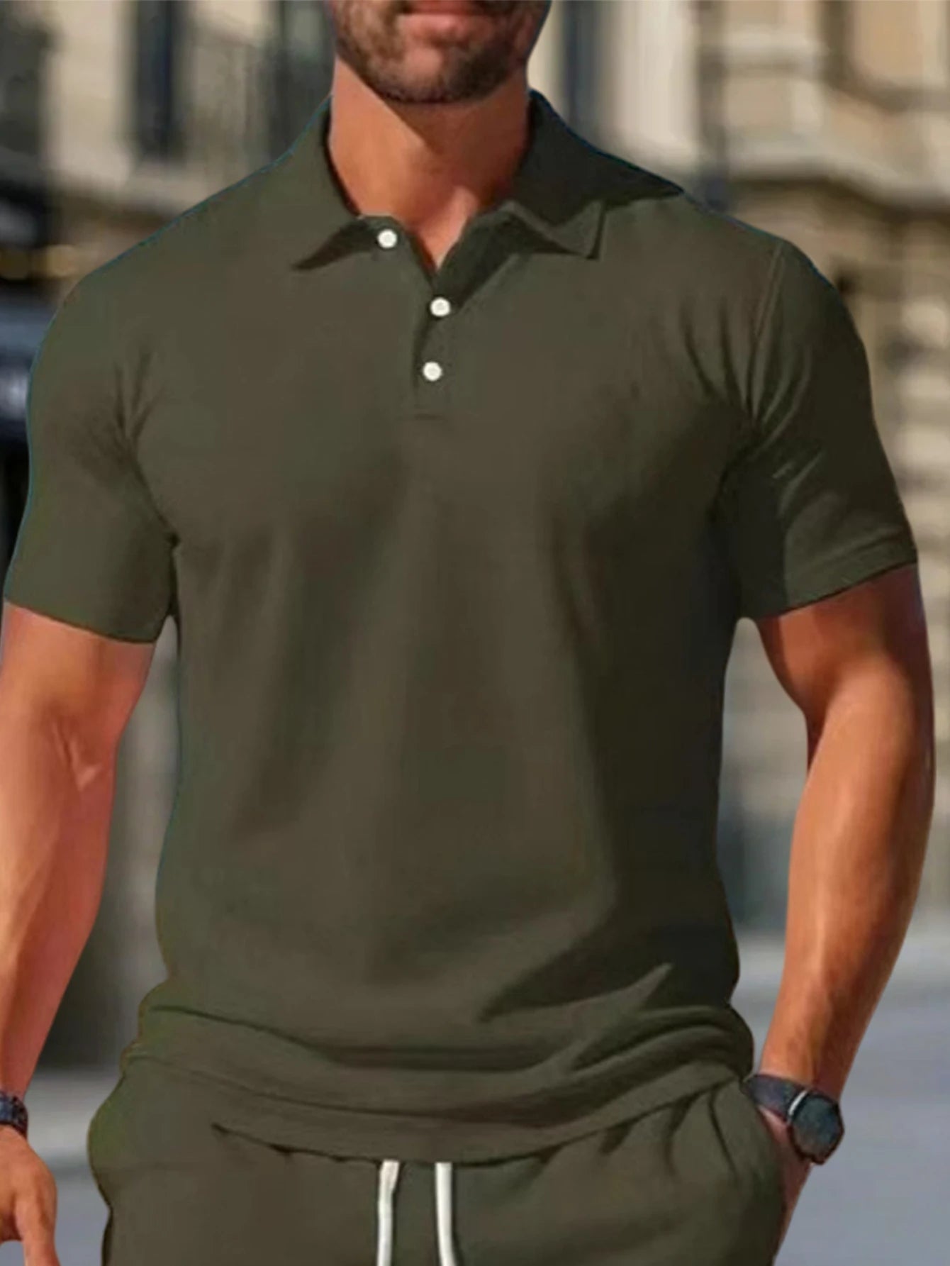 Men's Summer Polo Shirt Set with Collar Design Skin-friendly Cool Fabric Suitable for Your Whole Summer