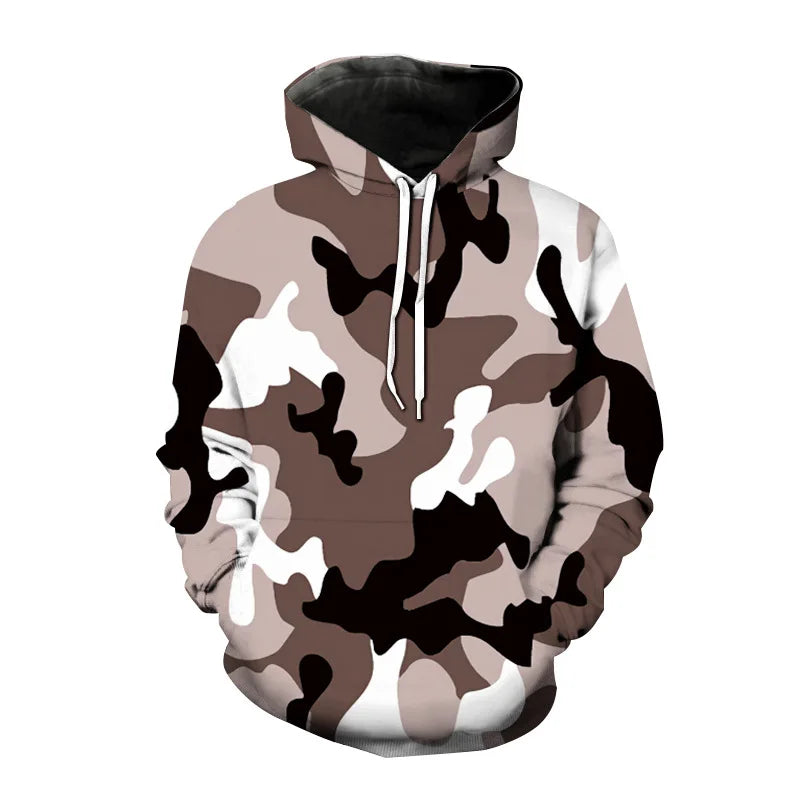 Camouflage Hoodie Camo 3D Print Men Women Streetwear Hoodies Oversized Pullover Hooded Sweatshirts Man Tops Clothing