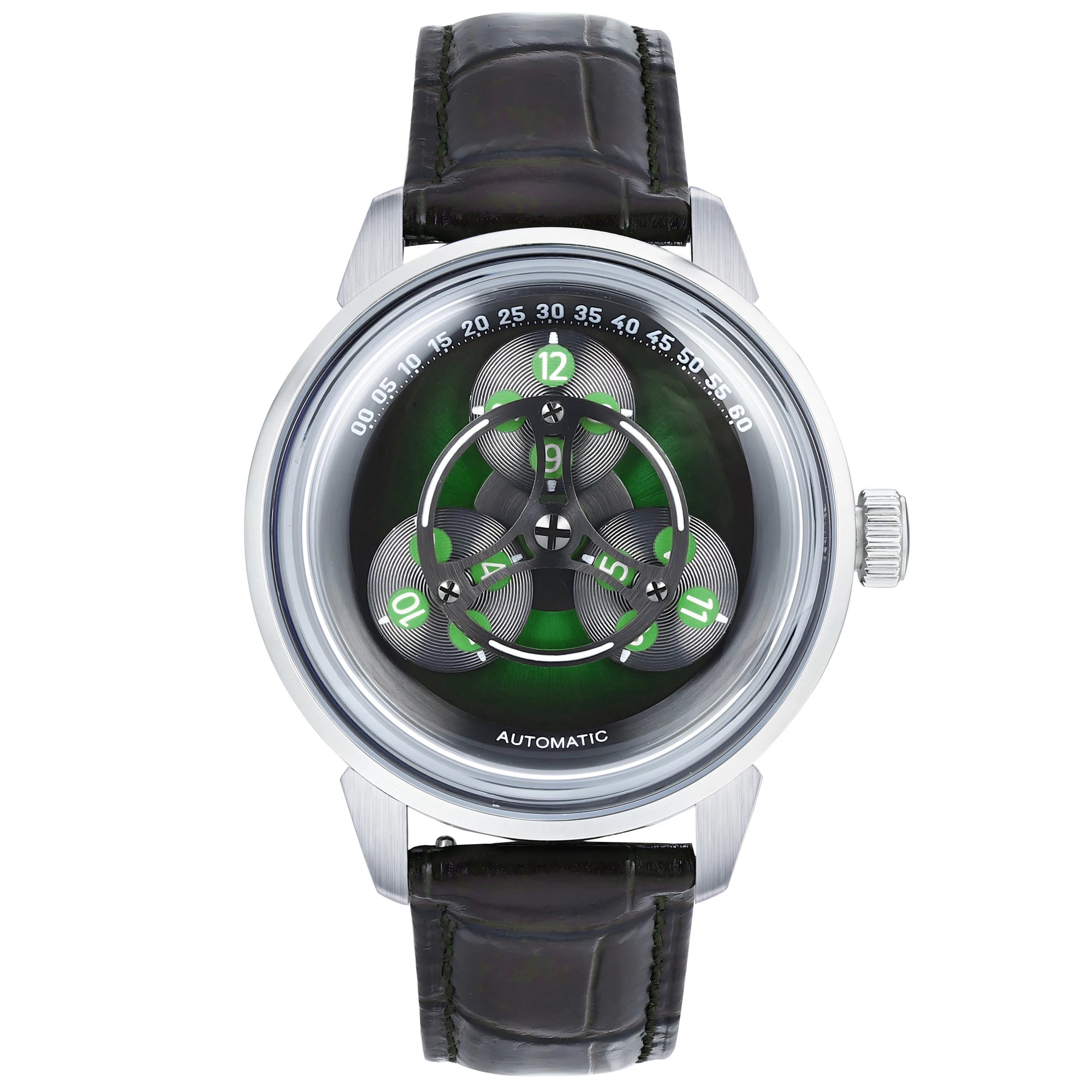 ENITON Automatic Watch Men 316L Steel Japanese 8215 Leather Band Fashion Watch Waterproof 5ATM Mechanical Watch New Arrival