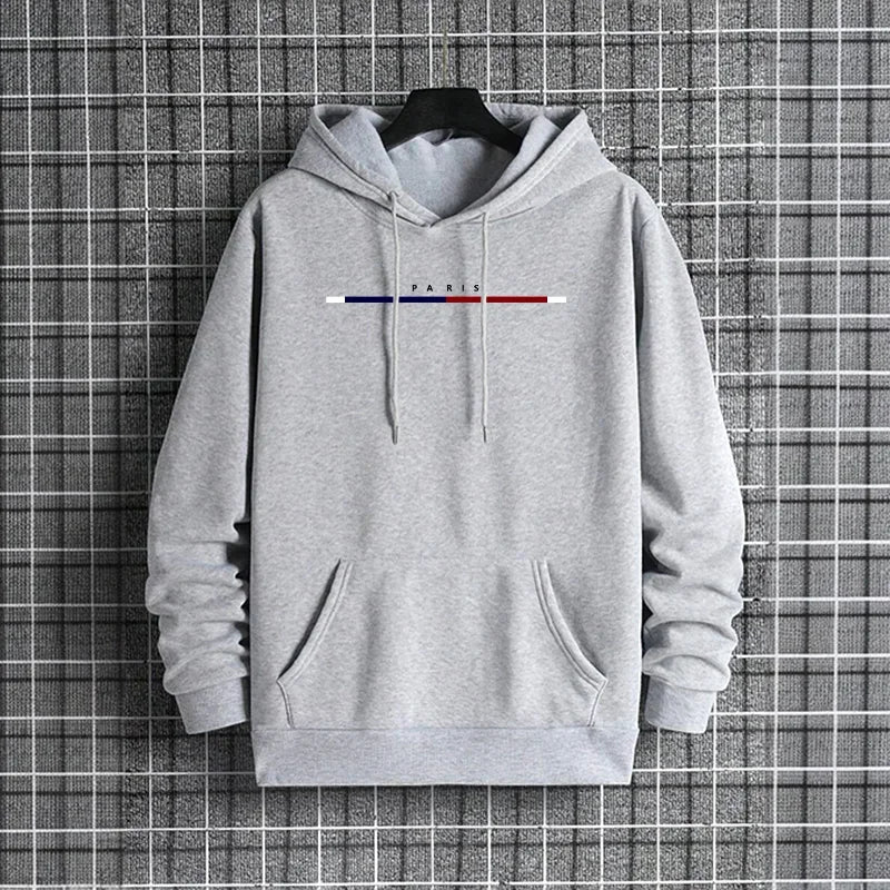 2025 New in Mens Hoodies Printing Casual Sweatshirts Outdoors Fitness Sports Jogging Men Clothing Daily Hooded Sportswear Tops