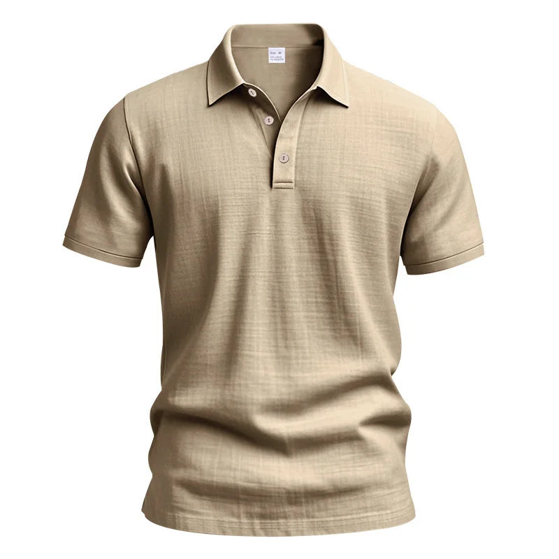 2025 New Solid Color Polo Shirt Men's Short Sleeve Button T shirts Lightweight Streetwear Casual Tops men Breathable Polo Shirt