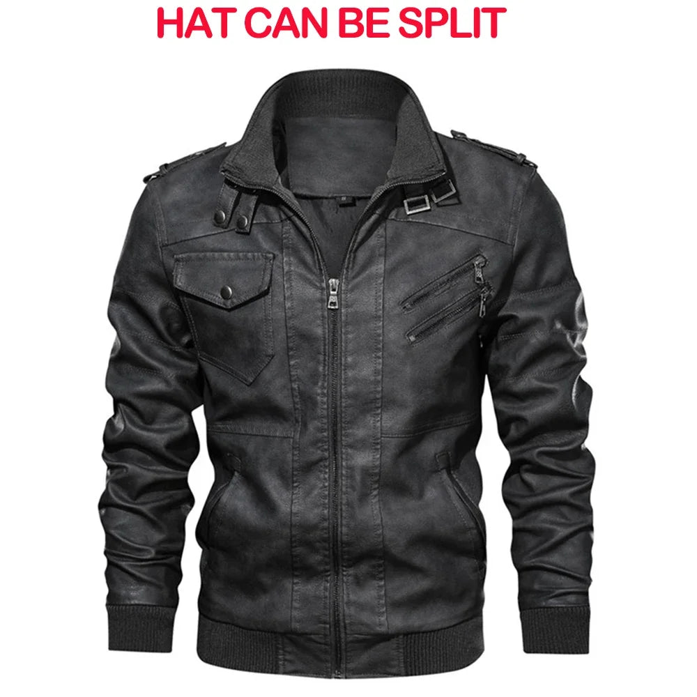 New Men's Leather Jackets Autumn Casual Motorcycle PU Jacket Biker Leather Coats  Biker Jacket Men Leather Jacket Men