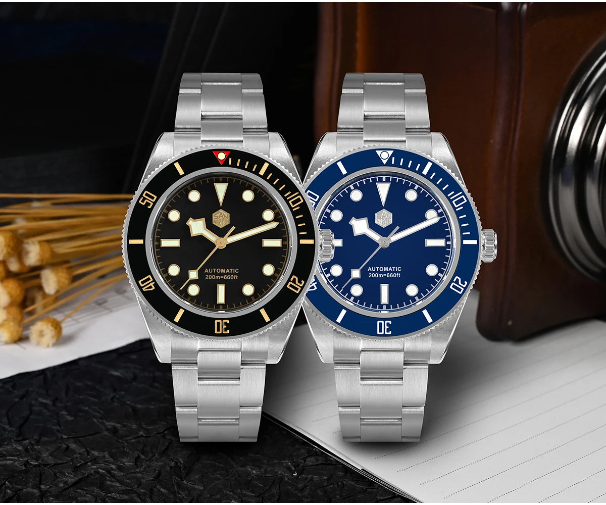 San Martin New 40mm BB58 Retro Luxury Diver Watch NH35 Automatic Mechanical Watches For Men Sapphire Luminous 20Bar Reloj SN0008