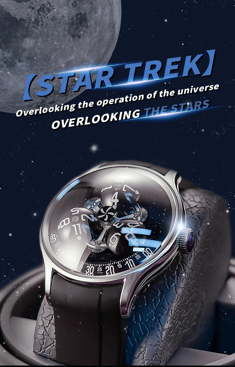OBLVLO New Design Trisome Star Planet Automatic Watch For Men Luxury Super Luminous 316L Steel Case Mechanical Watch BLM-TRISOME