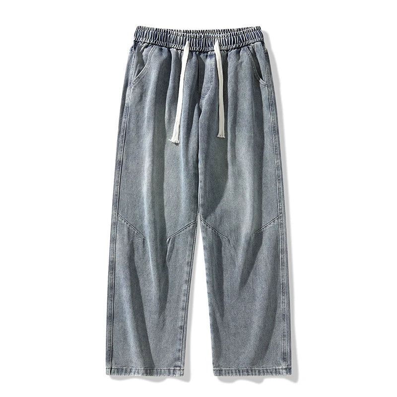 American Jeans Hosen Large Wide Version Pant Sets Draped Retro Straight Casual Trendy Brand Wide-leg Trousers Men's Clothing