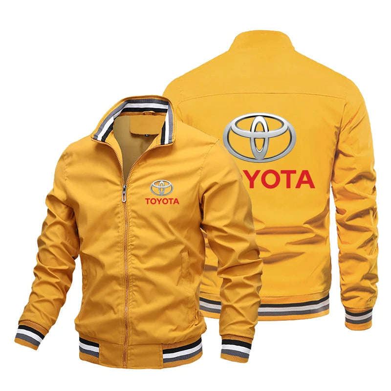 2025 Toyota logo men's stand-up collar Korean version sports solid color casual wear youth tide men's jacket