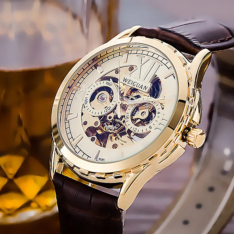 New Fully Automatic Mechanical Watch Men's Hollow Luminous Waterproof Fashion Watch High-end Business Multi-function Watches