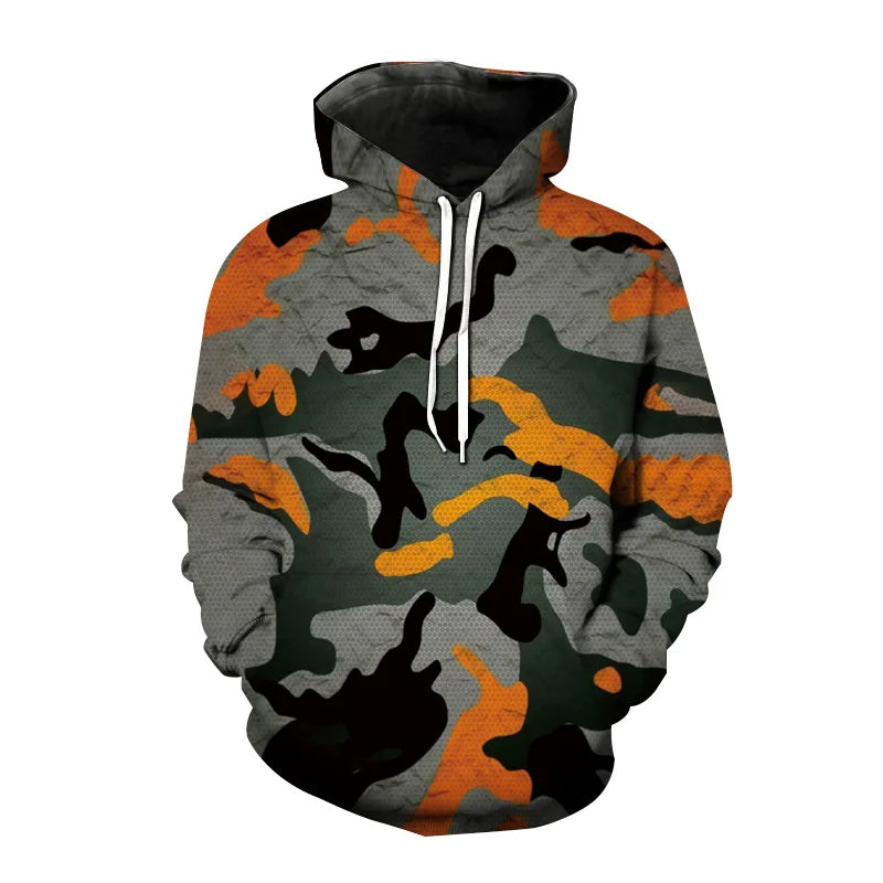 Camouflage Hoodie Camo 3D Print Men Women Streetwear Hoodies Oversized Pullover Hooded Sweatshirts Man Tops Clothing