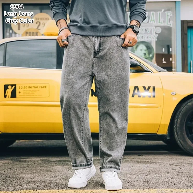 Baggy Jeans Men Clothing Loose Plus Size Denim Pants Mens Oversized Blue Wide Leg Jean Large 42 44 46 48 Man Fashion Trousers