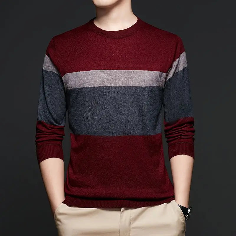 Man Sweatshirt Stripe Blue Pullovers Baggy Original Polo T Shirt For Men Japan High Brand Cheap Clothes Quotes Elasticity Luxury