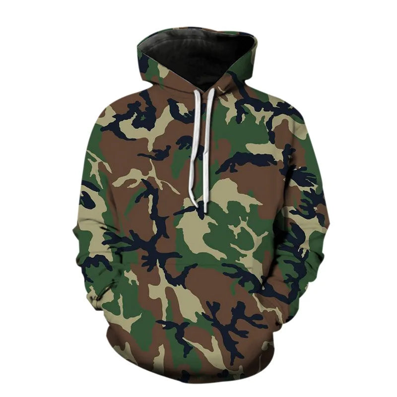 Camouflage Hoodie Camo 3D Print Men Women Streetwear Hoodies Oversized Pullover Hooded Sweatshirts Man Tops Clothing