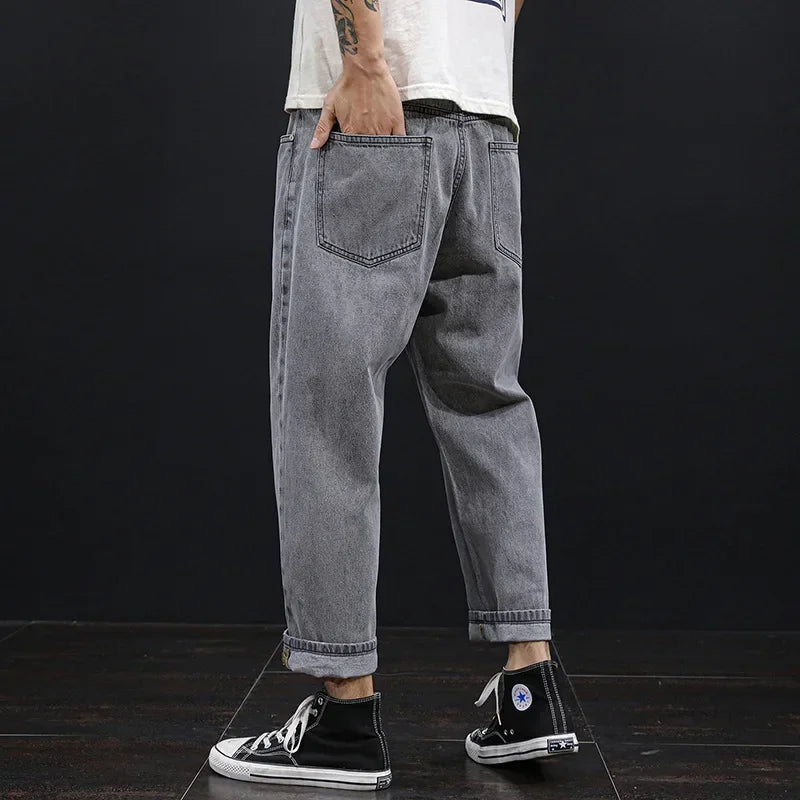 Baggy Jeans Men Clothing Loose Plus Size Denim Pants Mens Oversized Blue Wide Leg Jean Large 42 44 46 48 Man Fashion Trousers