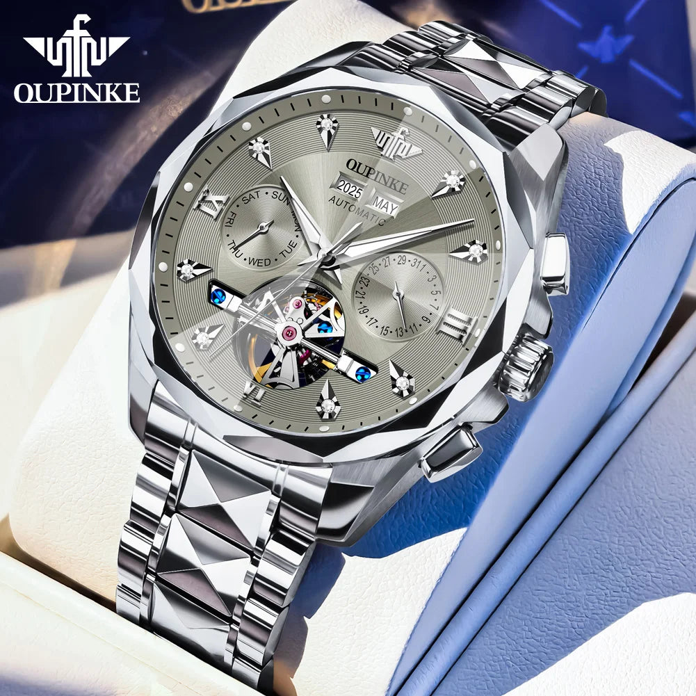 OUPINKE 3316 Automatic Mechanical Watch Classic New Version Watches for Men High-end Large Dial Wristwatch
