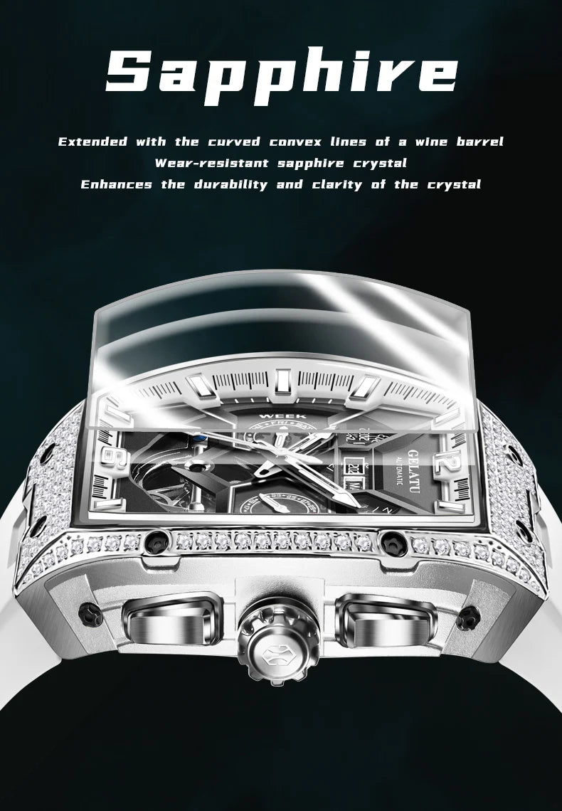 Reloj Hombre GELATU Luxury Top Brand Multifunction Tourbillon Men's Watch High Quality Automatic Mechanical Watch Sapphire